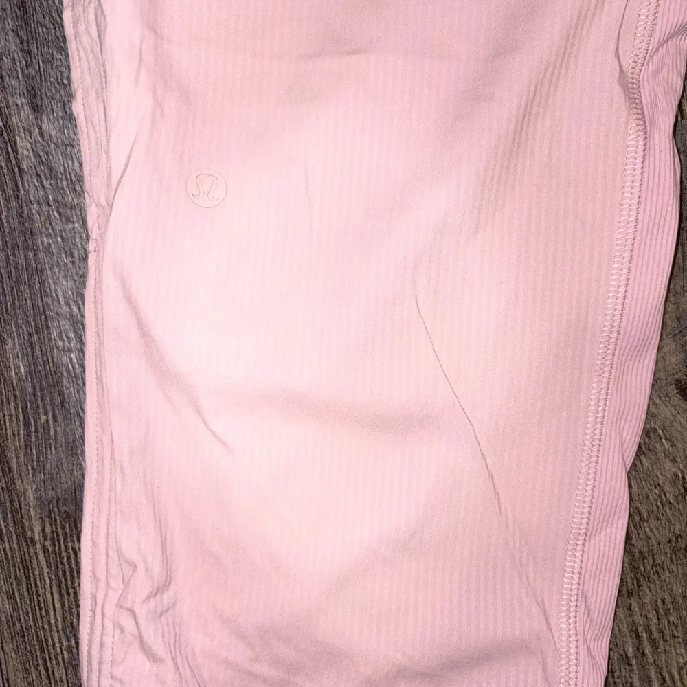 lululemon athletica blush pink leggings with logo tag